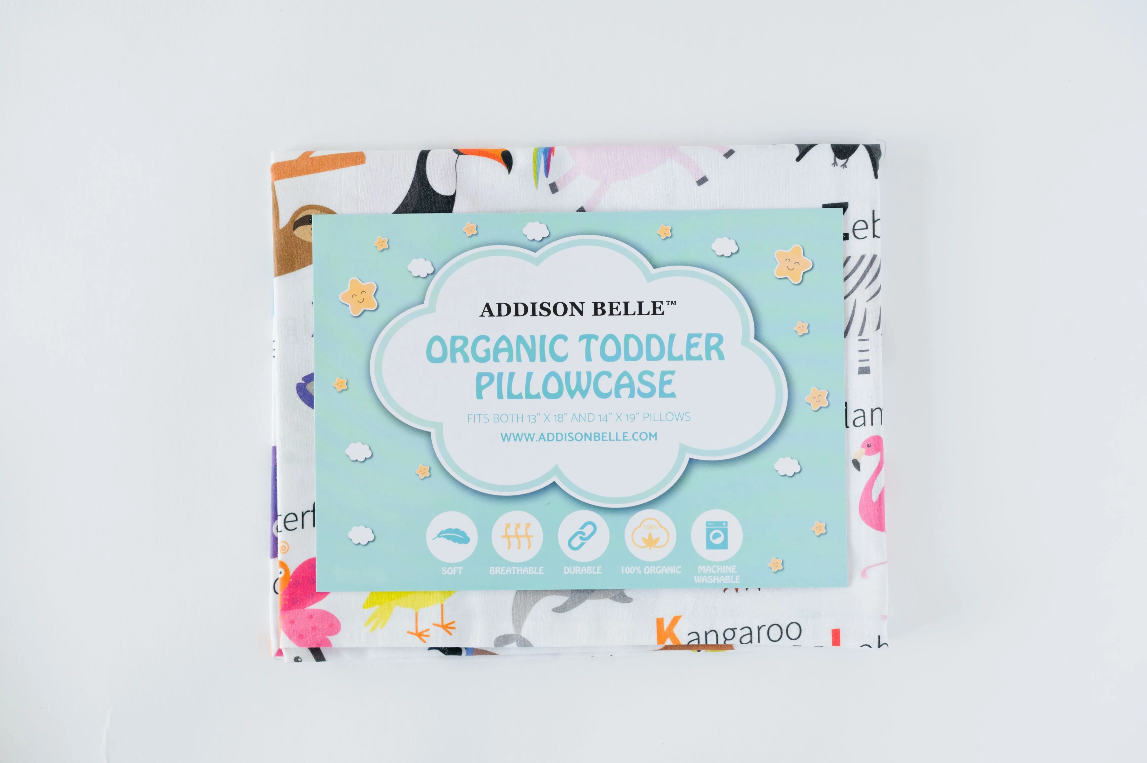 100% Cotton Toddler Pillowcase – Alphabet