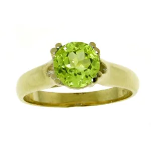 1.1 Carat 14K Solid Yellow Gold Adequate Desire Peridot Ring