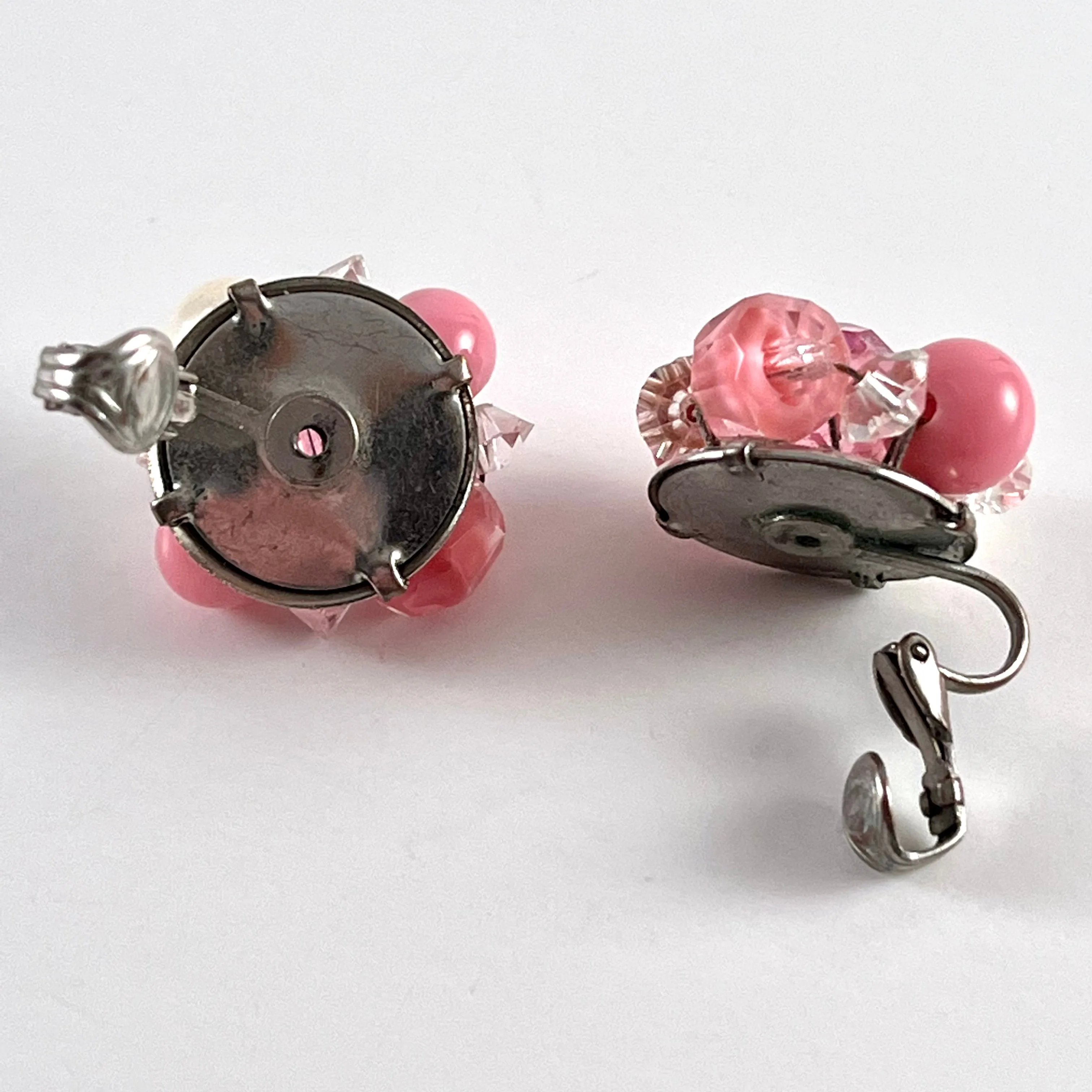 1960s Laguna Pink Bead Earrings