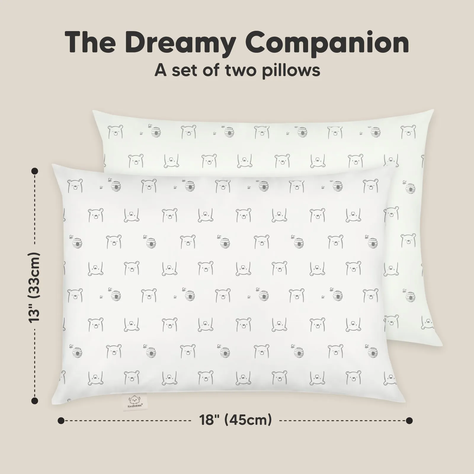2-Pack Toddler Pillows (Bumble Bear)