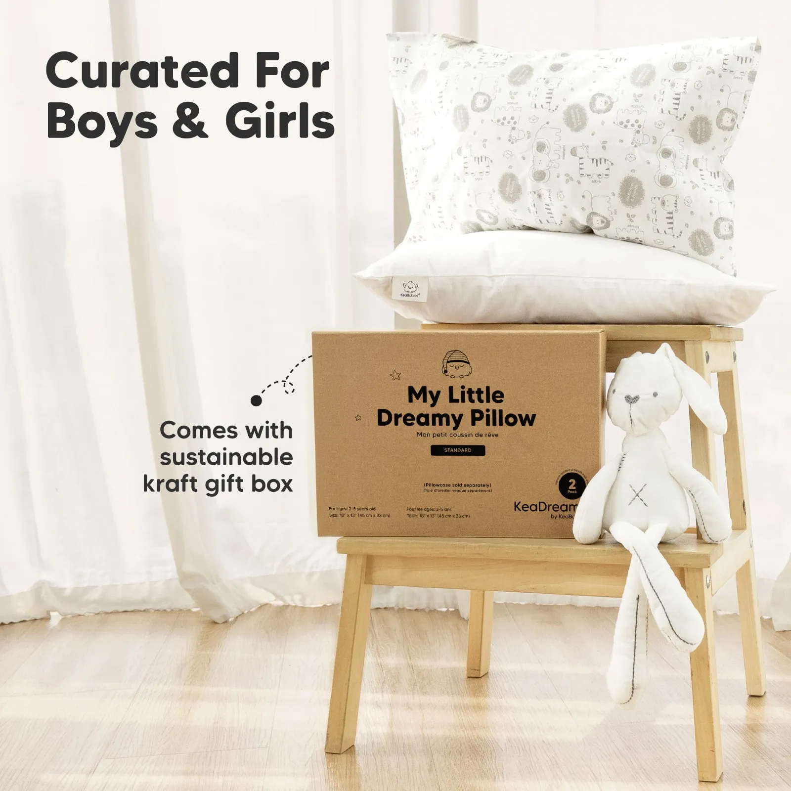 2-Pack Toddler Pillows (Bumble Bear)