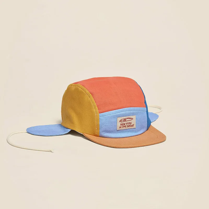 5 Panel Cap with Ears ''Wolly Washed-Out Multi''