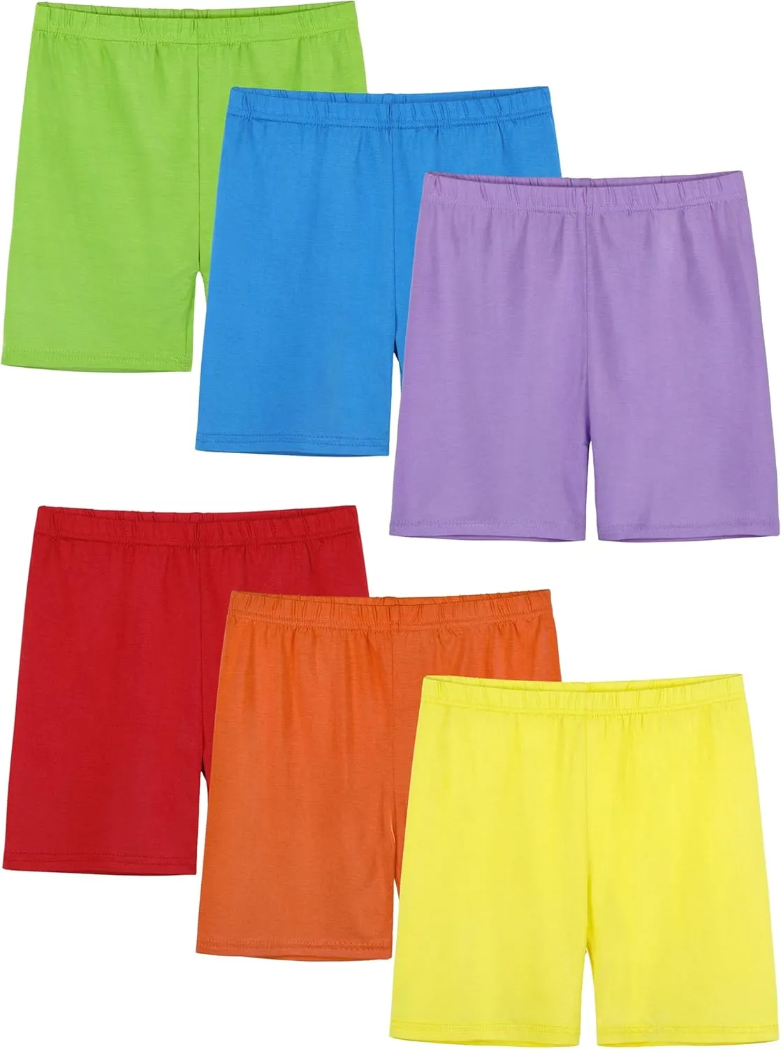 6 Pack Girls Bike Shorts Cartwheel Toddler Biker Under Dress Dance Multi-Color Kids Shorts Girls Clothes