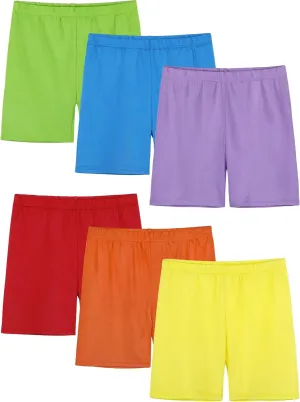 6 Pack Girls Bike Shorts Cartwheel Toddler Biker Under Dress Dance Multi-Color Kids Shorts Girls Clothes