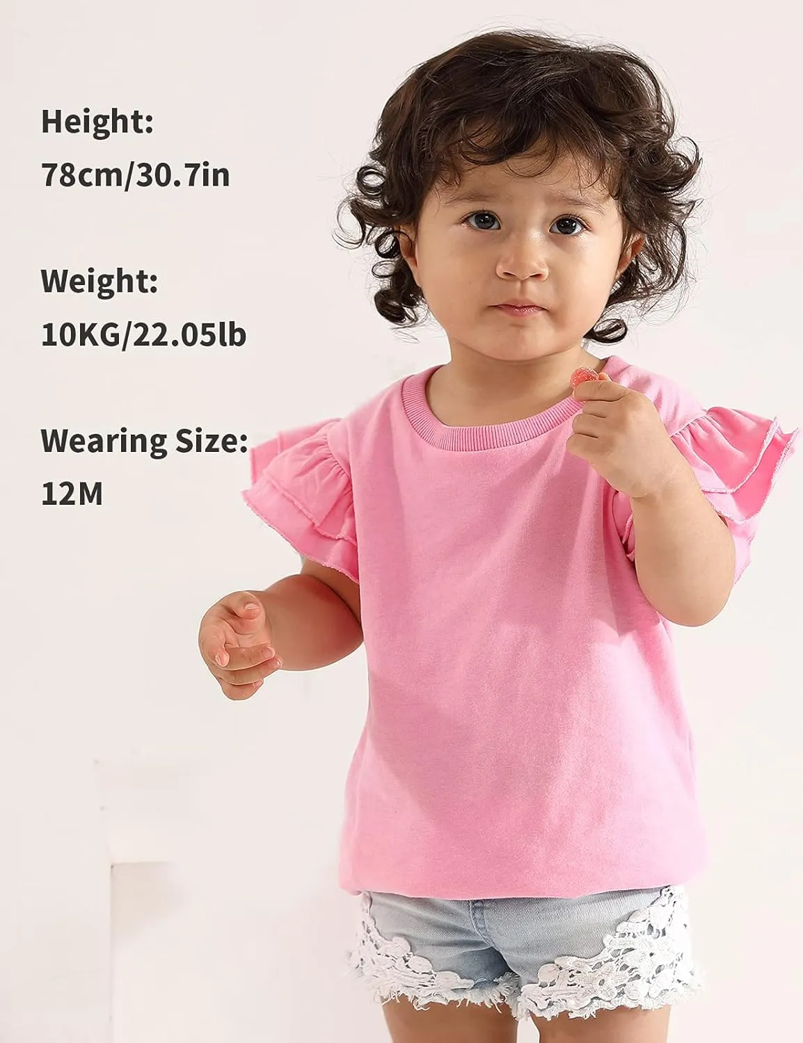 A&J DESIGN Baby & Toddler Girl Ruffle Heavyweight T-Shirts 12M-4T
