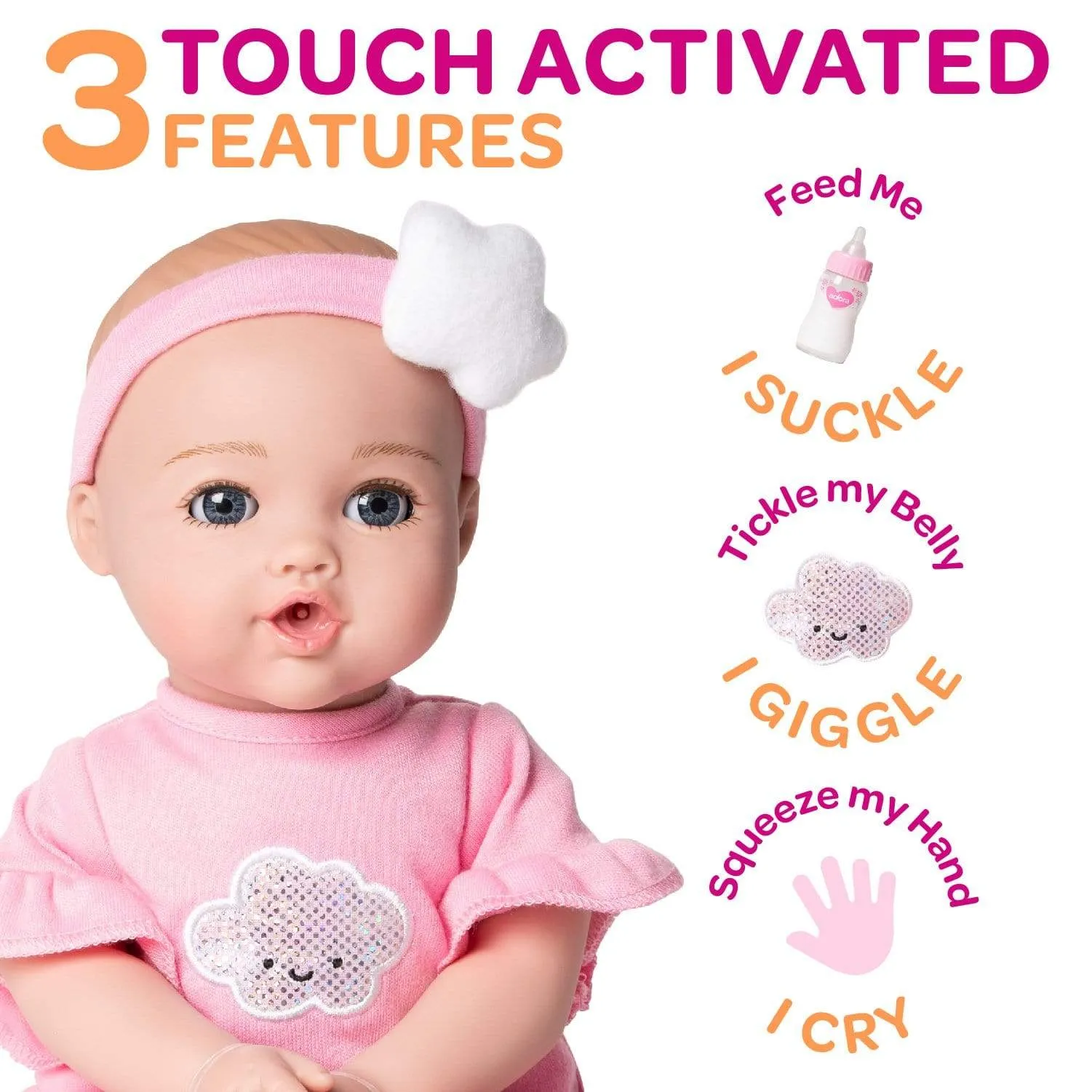 Adora NurtureTime Interactive Baby Doll, Clothes, & Accessories Set