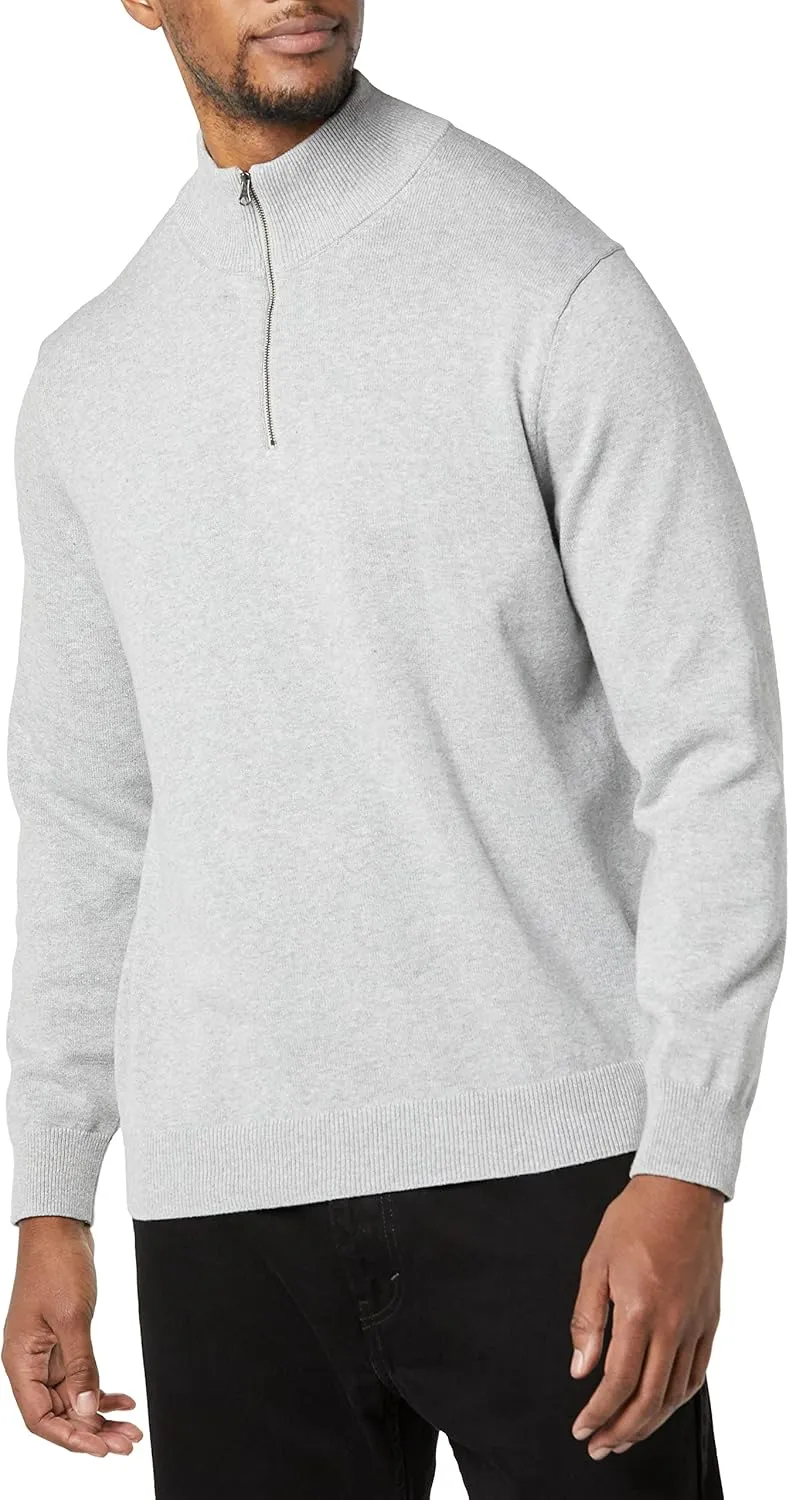 Amazon Essentials Men's 100% Cotton Quarter-Zip Sweater