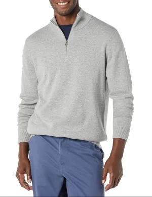 Amazon Essentials Men's 100% Cotton Quarter-Zip Sweater