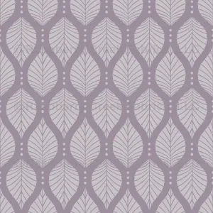 Art Deco Beech Leaves with Dots Pattern - Lilac and Light Purple - Elegant Minimalist Geometric Botanical