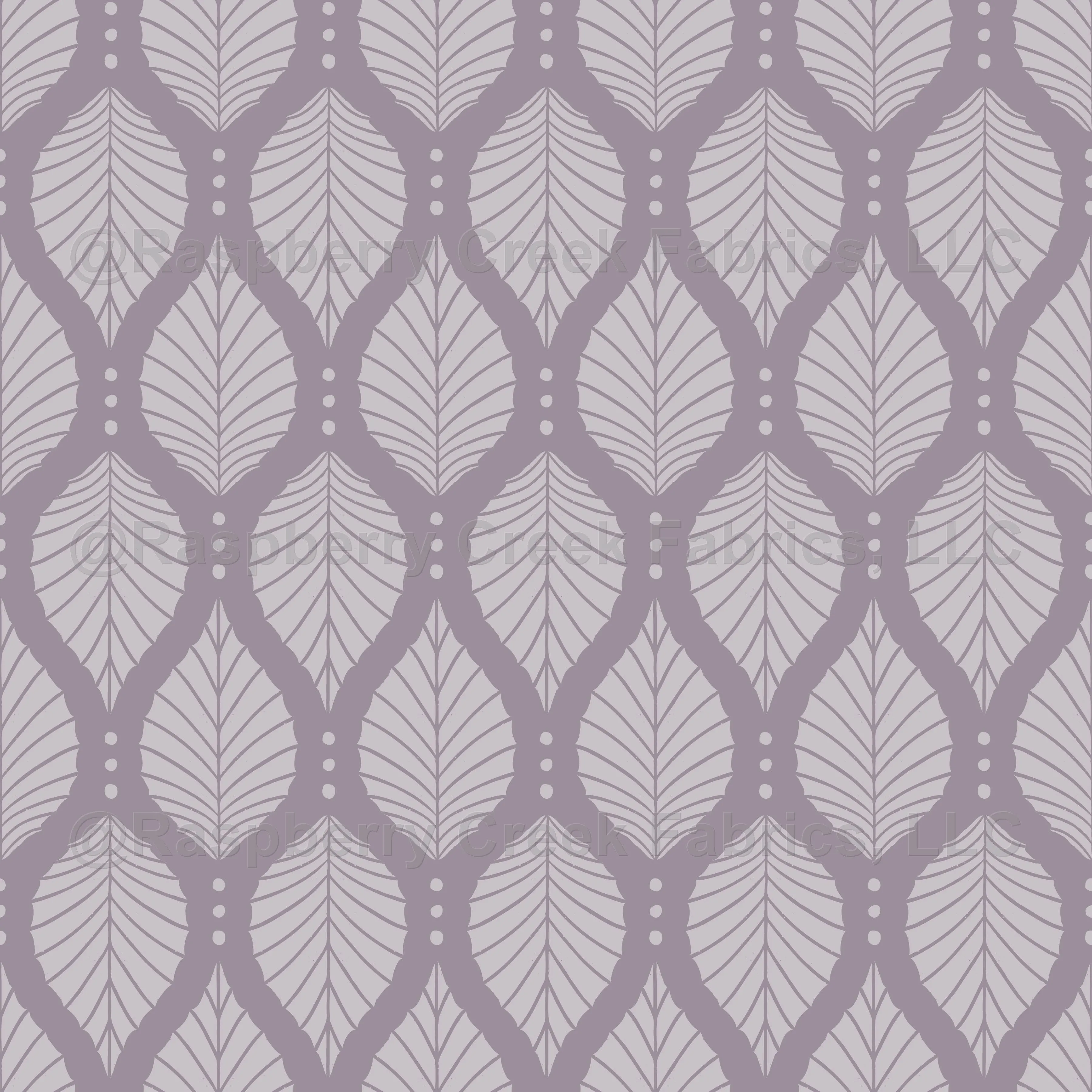 Art Deco Beech Leaves with Dots Pattern - Lilac and Light Purple - Elegant Minimalist Geometric Botanical
