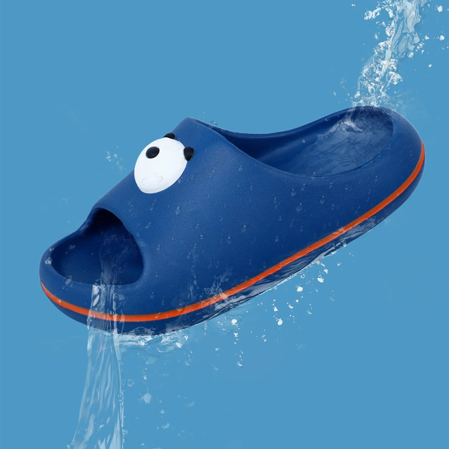 Baby Moo Panda Flip Flop Sliders - Blue