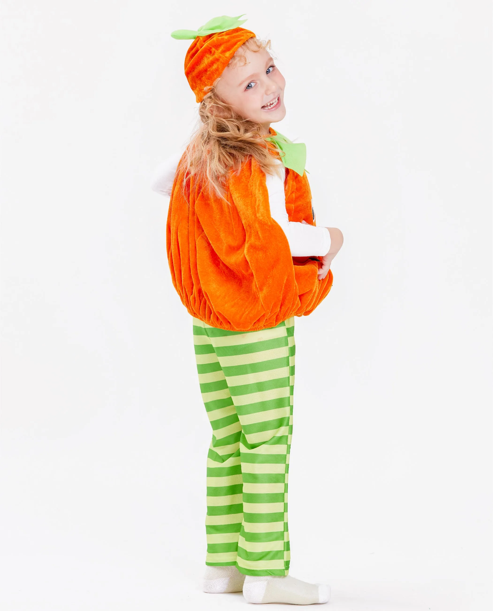 Baby Pumpkin Costume Halloween Toddler Kids Bodysuit 3pcs Suits