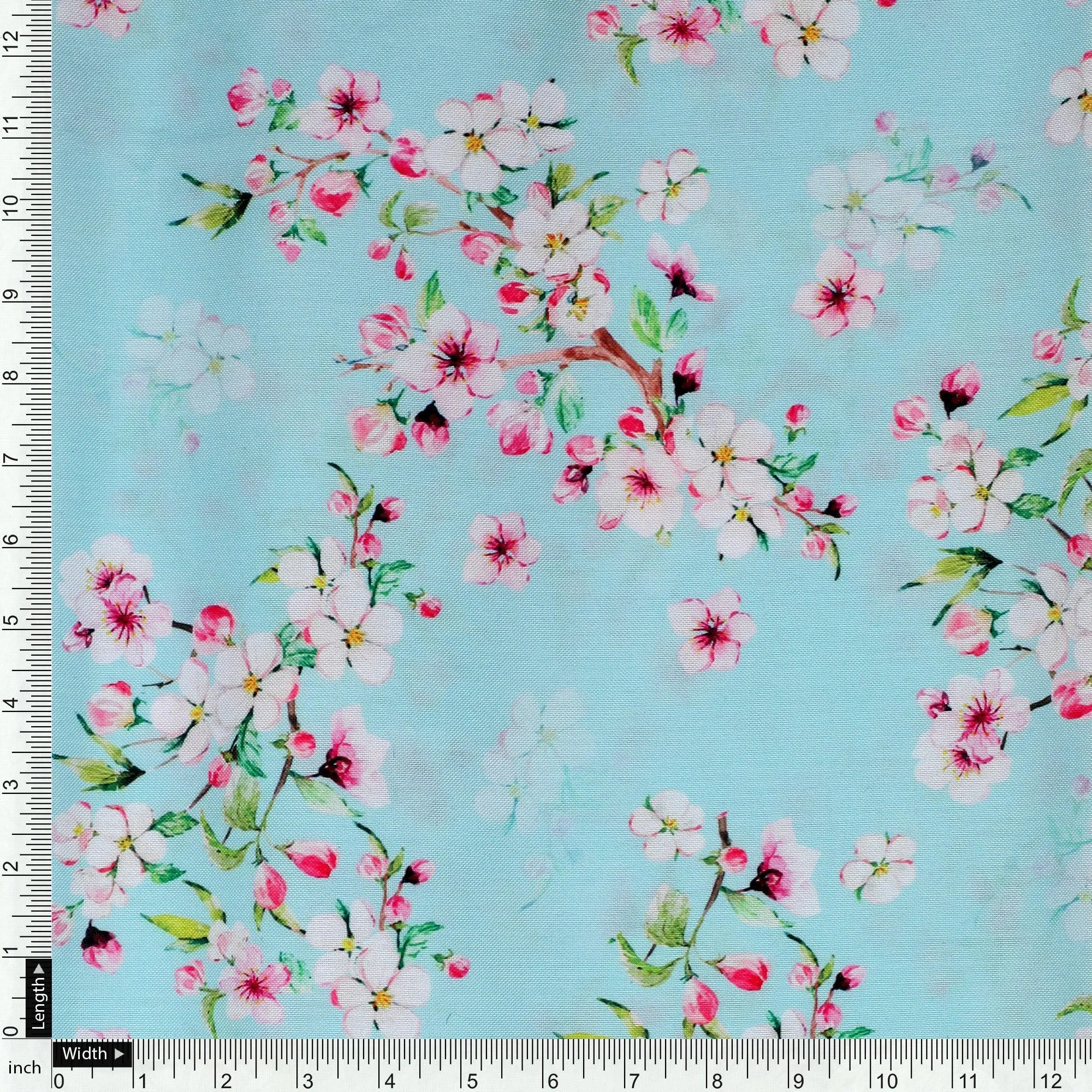 Beautiful Rama Floral Vine Digital Printed Fabric