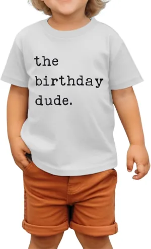 Birthday Boy Shirt Birthday Dude Tshirt 2nd 3rd 4th 5th 6th Toddler Boys B-Day Party Tee Tops