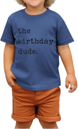 Birthday Boy Shirt Birthday Dude Tshirt 2nd 3rd 4th 5th 6th Toddler Boys B-Day Party Tee Tops