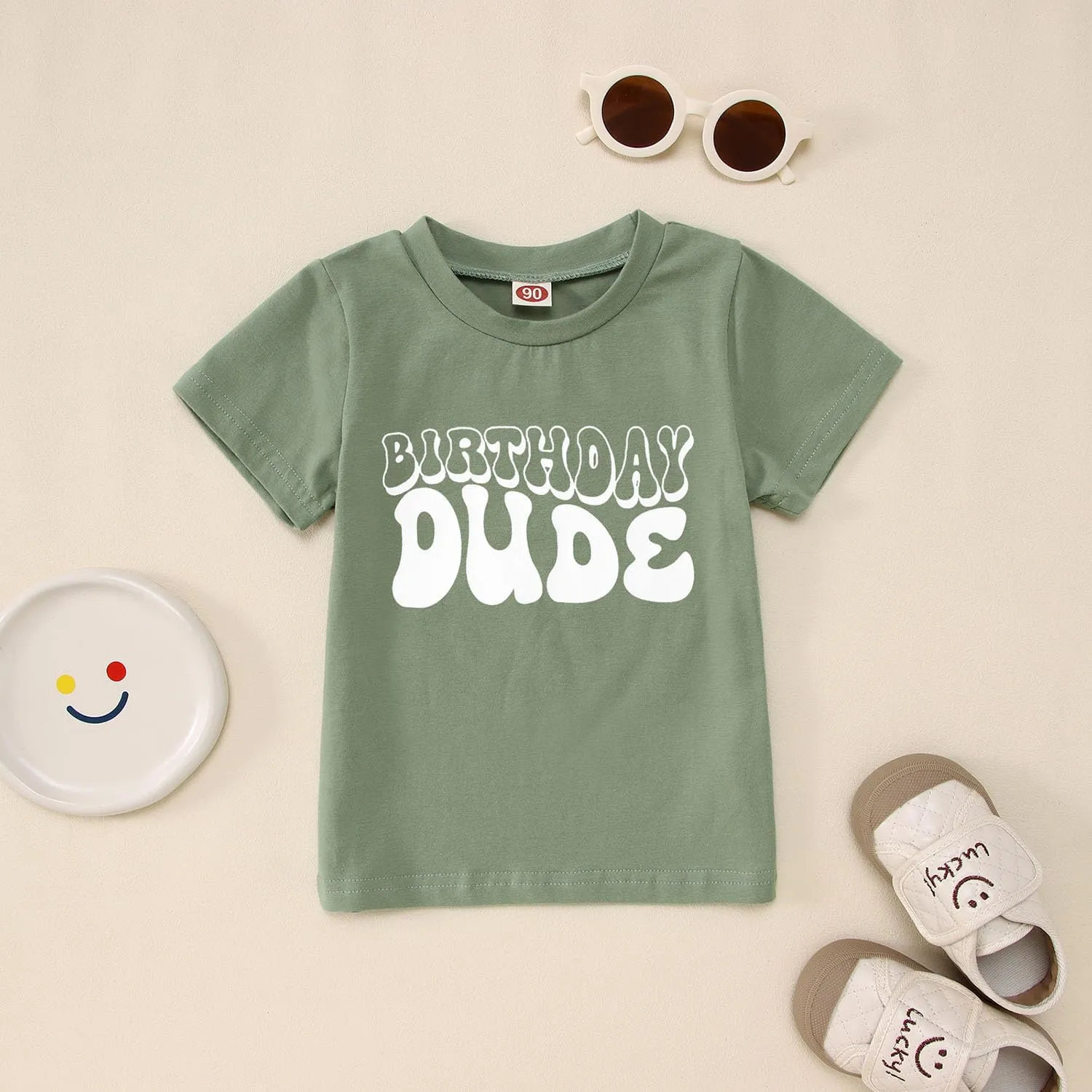 Birthday Dude Shirt Toddler Baby Boy Funny Letter Birthday T-Shirt Kids Summer Short Sleeve Party Gifts Tees Top