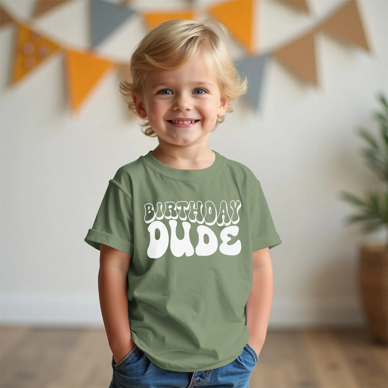 Birthday Dude Shirt Toddler Baby Boy Funny Letter Birthday T-Shirt Kids Summer Short Sleeve Party Gifts Tees Top