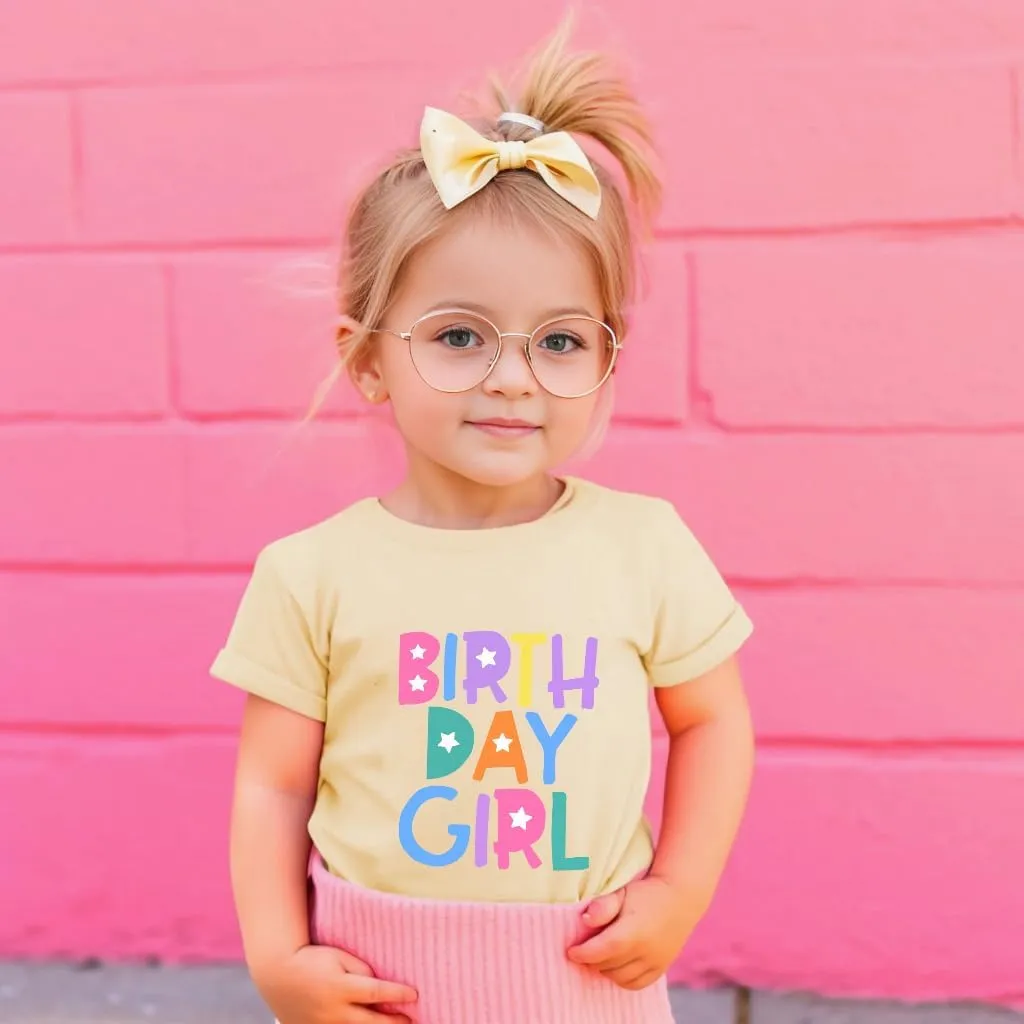 Birthday Girl Shirt 2nd 3rd 4th 5th 6th 7th Girls Birthday Tshirts Cotton Short Sleeve Tee Tops Outfit