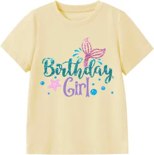 Birthday Girl Shirt 2nd 3rd 4th 5th 6th 7th Girls Birthday Tshirts Cotton Short Sleeve Tee Tops Outfit