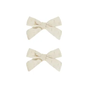 Bow with Clip Set of 2 - Natural