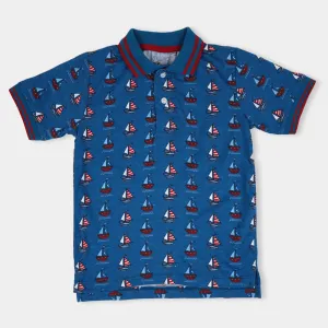 Boys Polo Ships-. Blue