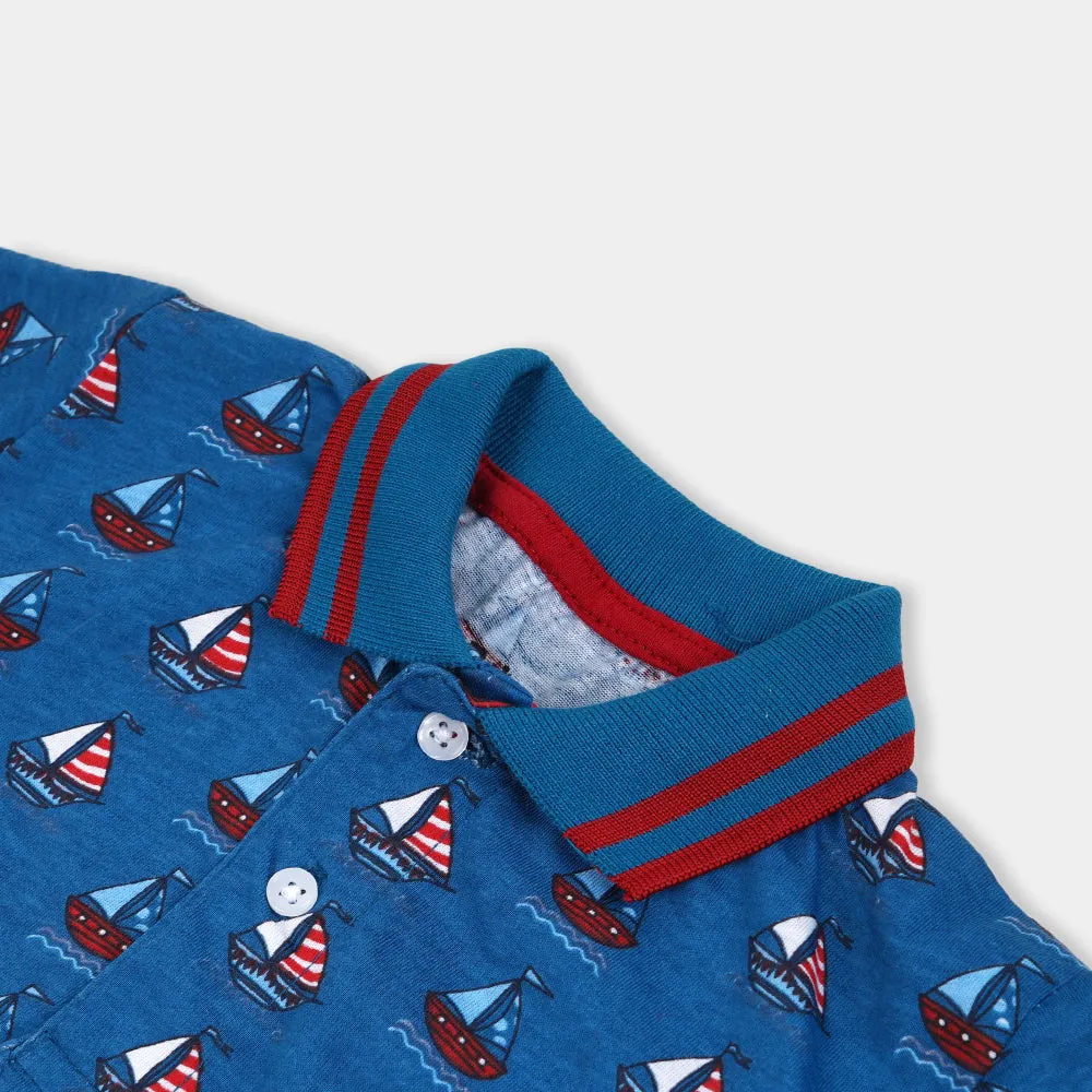 Boys Polo Ships-. Blue