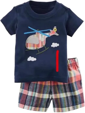 Bumeex Toddler Boy's Short Sleeve T-Shirt and Short Outfit Set 2-7T