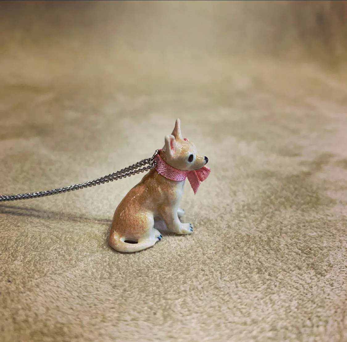 Chihuahua necklace by And Mary in porcelaine
