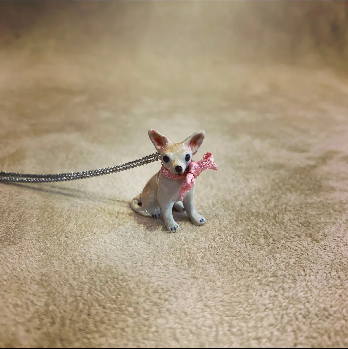Chihuahua necklace by And Mary in porcelaine