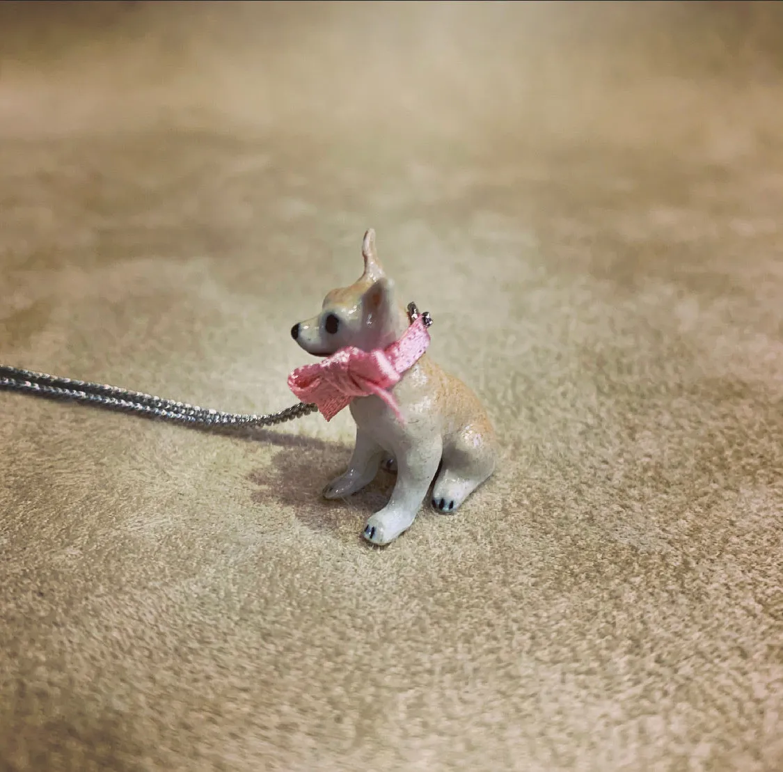 Chihuahua necklace by And Mary in porcelaine