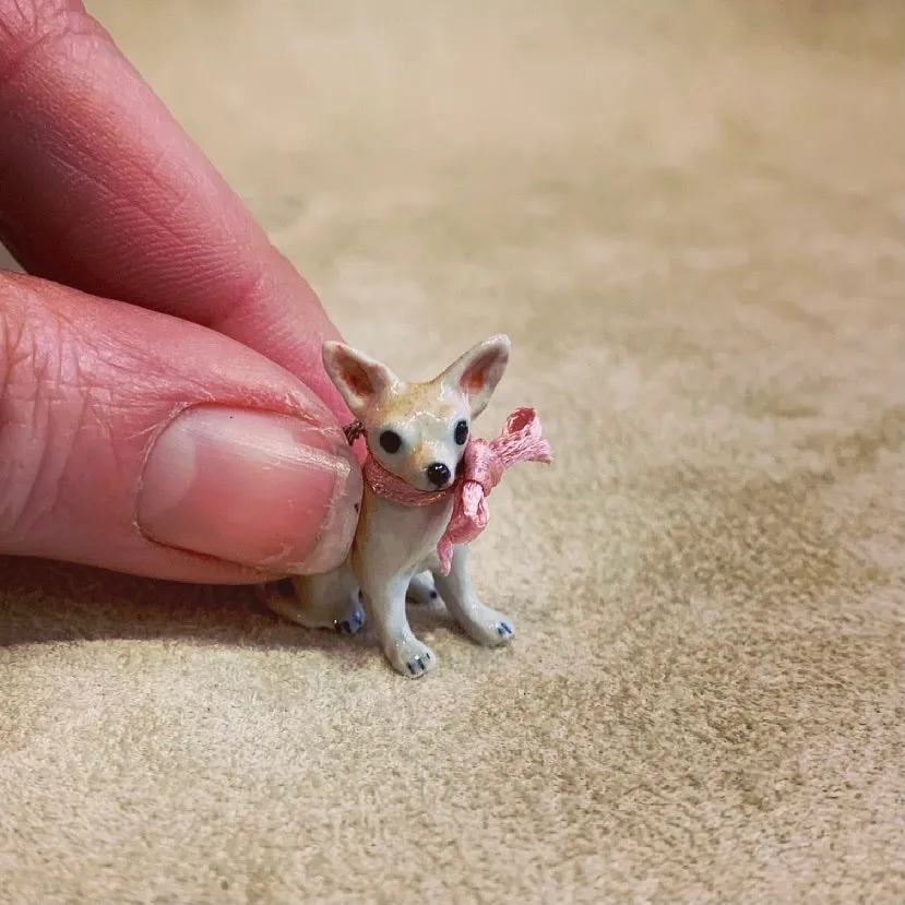 Chihuahua necklace by And Mary in porcelaine