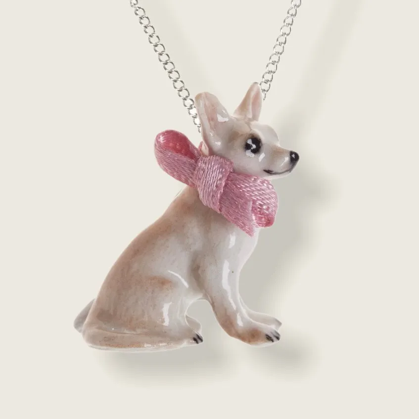 Chihuahua necklace by And Mary in porcelaine