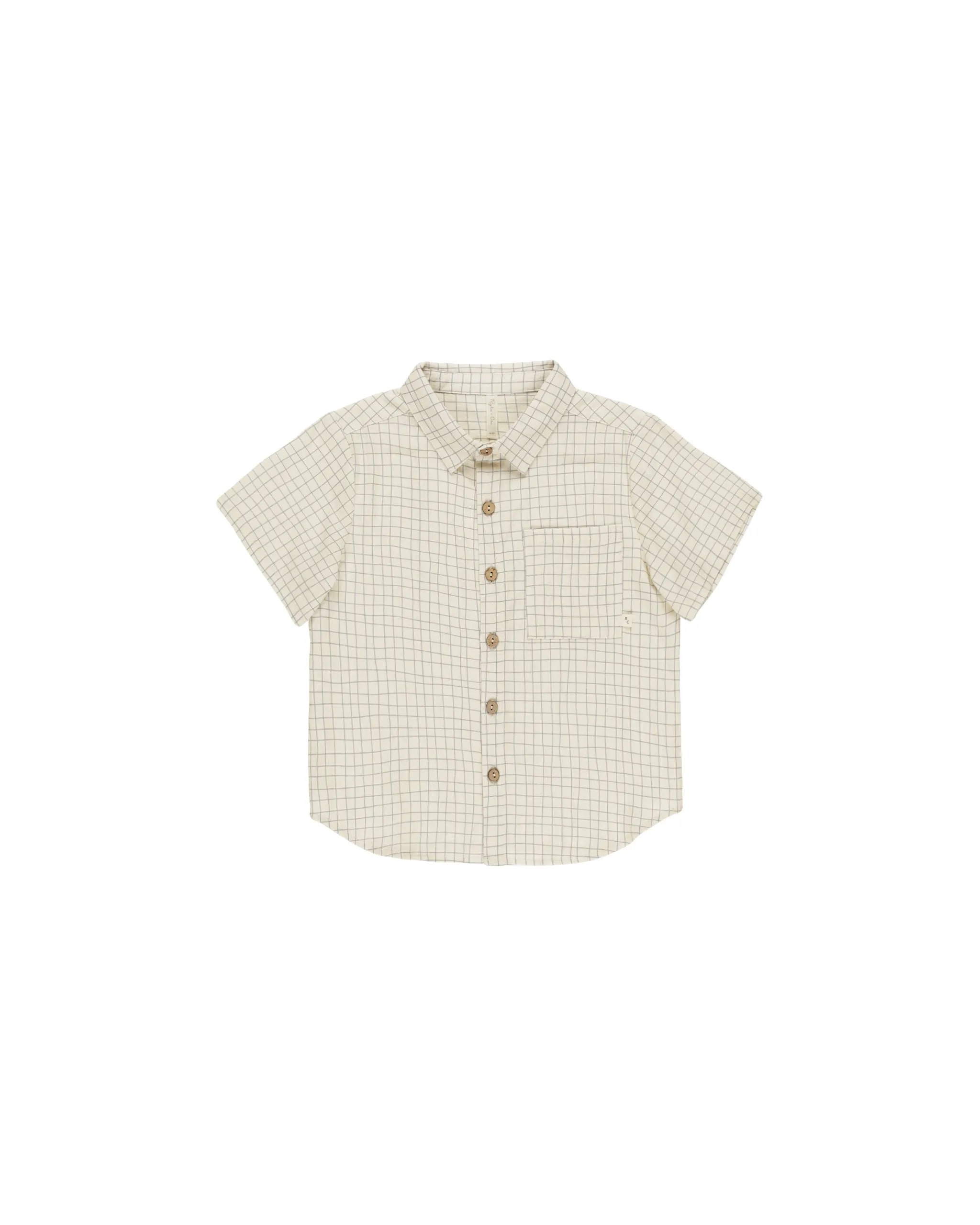 Collared Short Sleeve Shirt || Grid