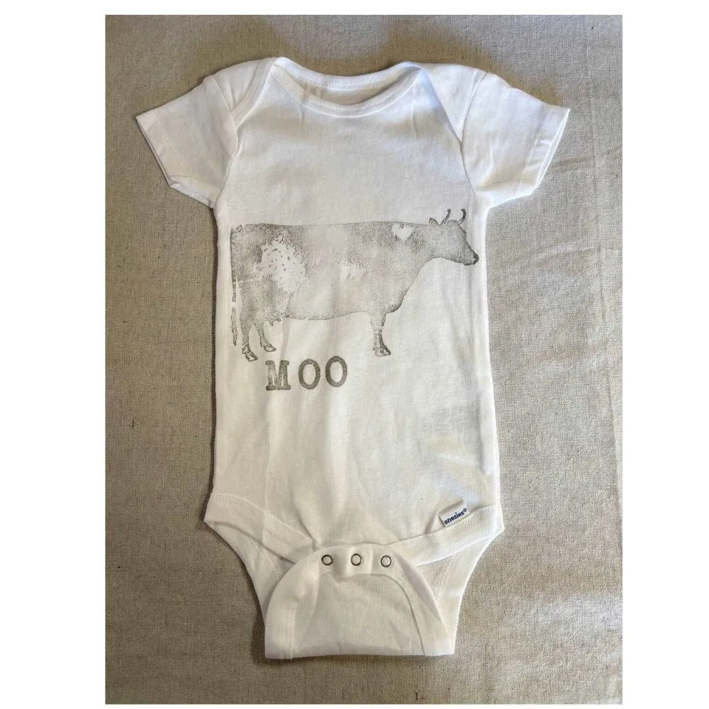Cow Printed Cotton Baby One-Piece 6-9 Months Short Sleeve