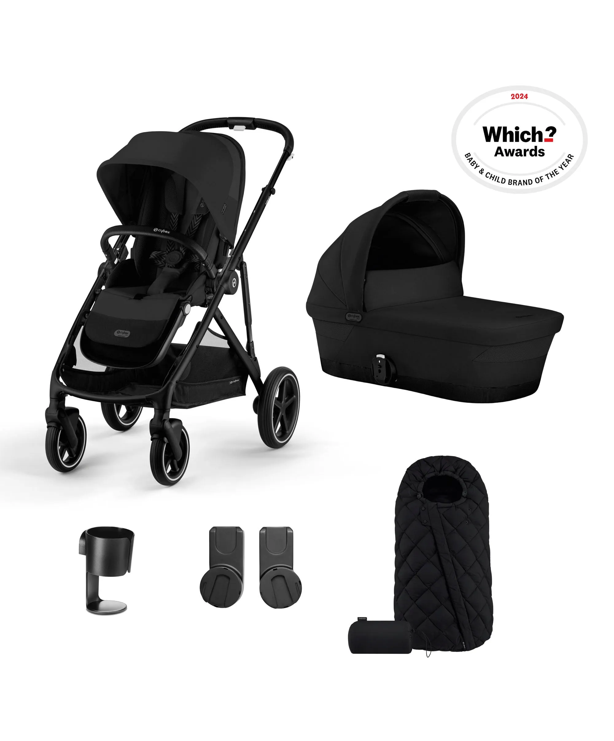 Cybex Gazelle S Pushchair Bundle (5 piece) - Moon Black