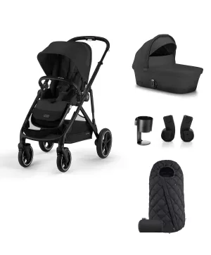 Cybex Gazelle S Pushchair Bundle (5 piece) - Moon Black