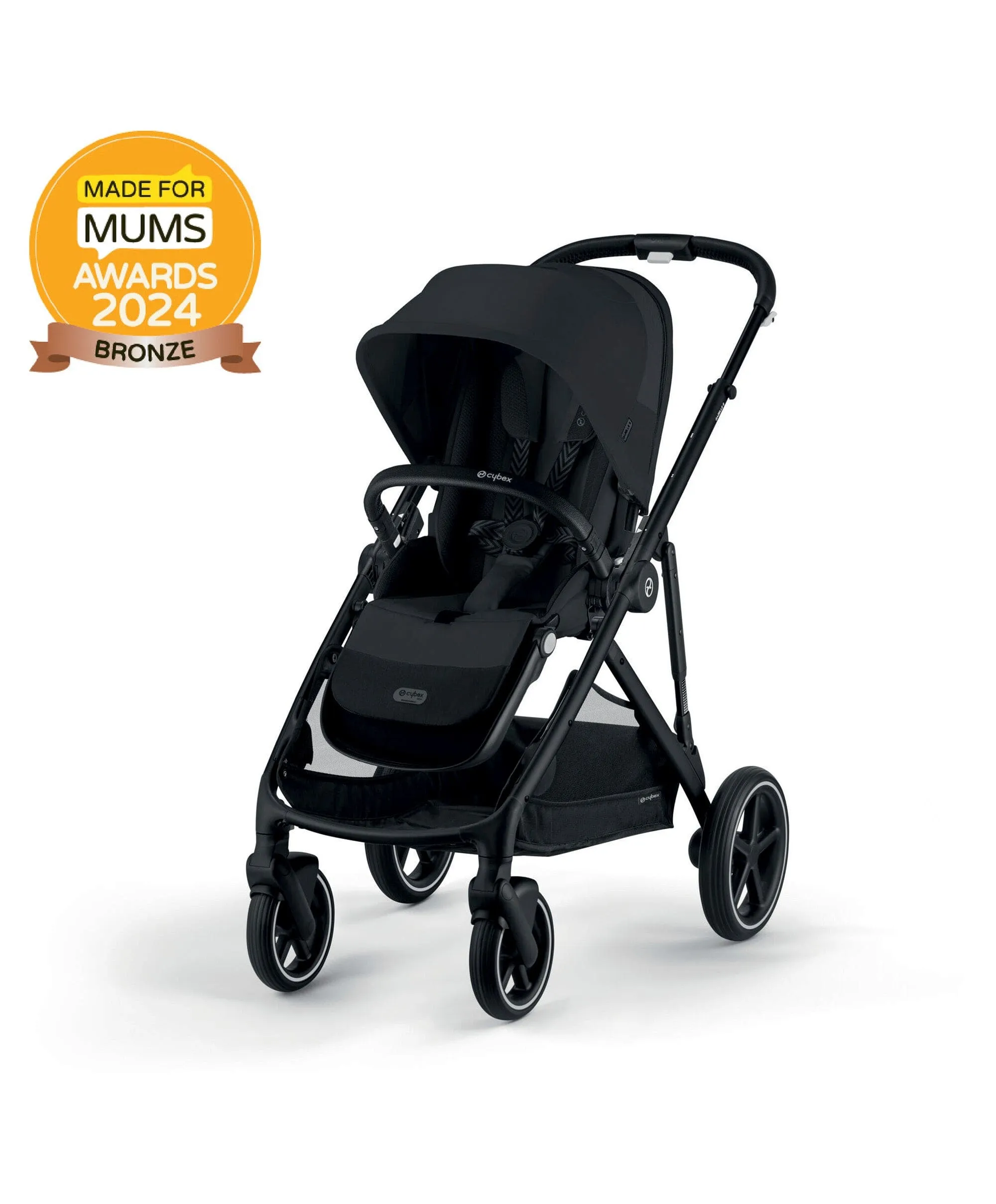 Cybex Gazelle S Pushchair Bundle - Moon Black (6 Piece) with Aton B2 Car Seat