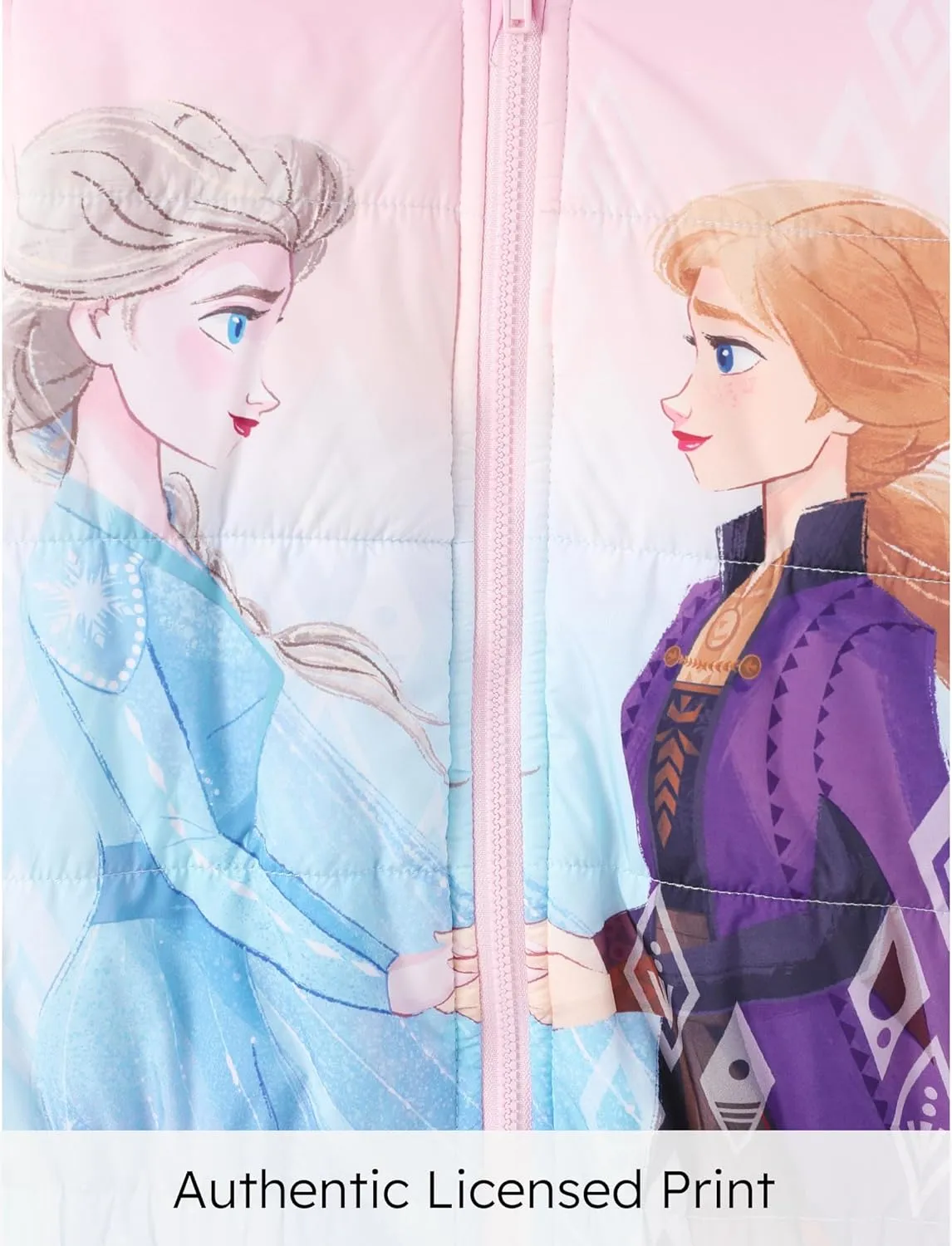Disney Frozen Elsa Princess Belle Moana Minnie Toddler Girl Puffer Jacket Lightweight Packable Warmth Winter Coat 2-10 Years
