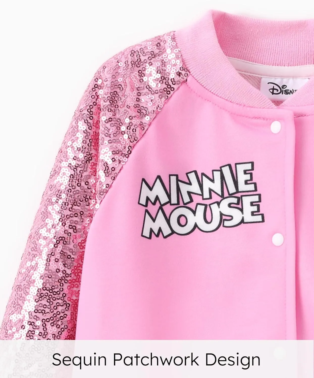 Disney Frozen Elsa Princess Moana Ariel Rapunzel Toddler Girl Varsity Bomber Jacket Lightweight Zip-up Sweatshirt 2-6T