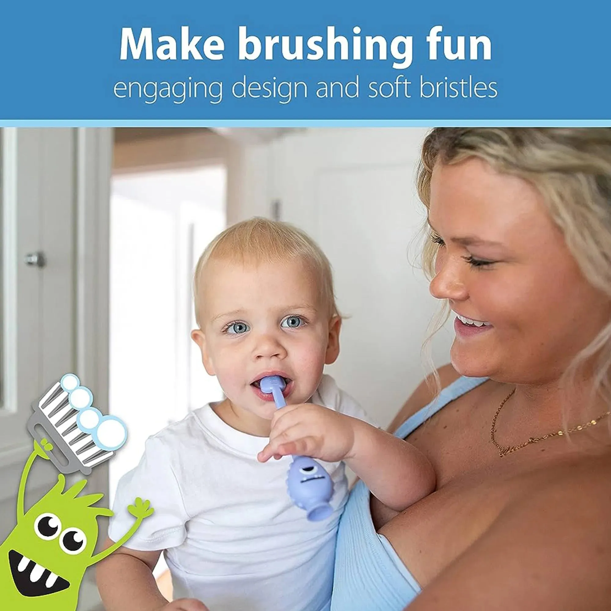 Dr. Brown's ToothScrubber Toddler Toothbrush, Monster Design (1-4 Yrs)
