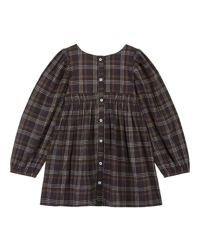 GAVIN CHECKS EMBROIDERED SMOCKED DRESS - AA038 - CARREAU GAVIN