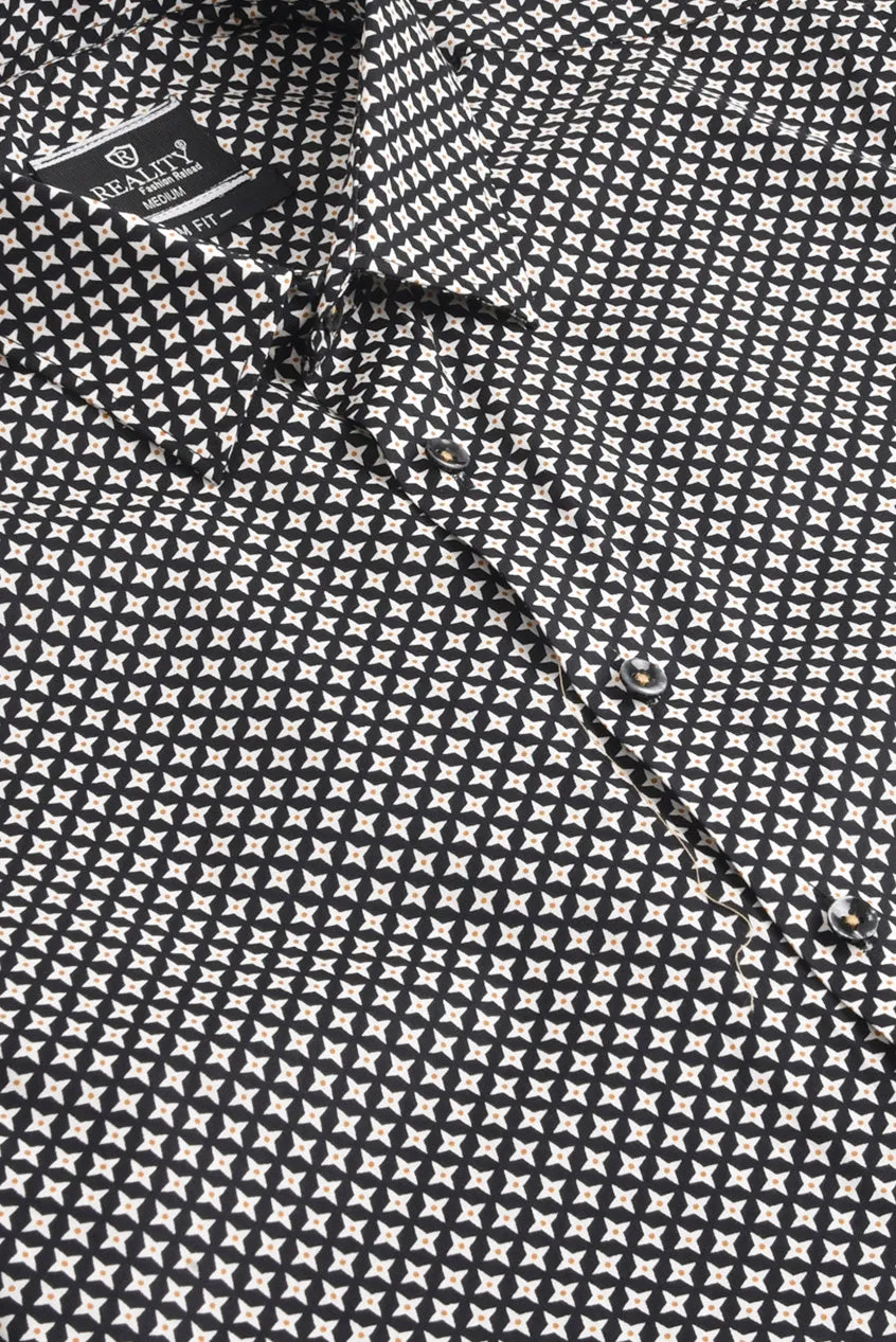 Geometric Graphite Printed Shirt
