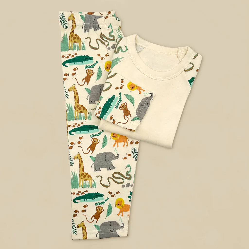Georgie Giraffe Soft Toy with Jungle Pyjamas and Birthday Balloon
