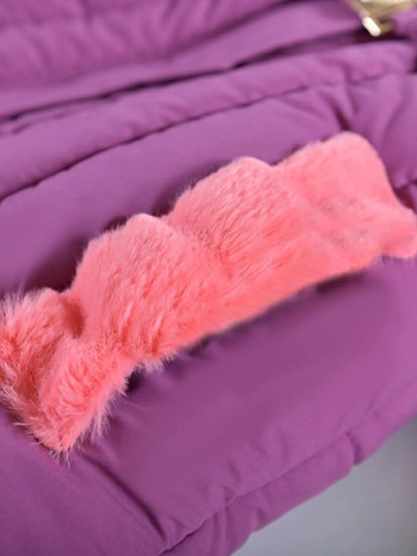 Girls' hooded fleece thickened outdoor cotton coat