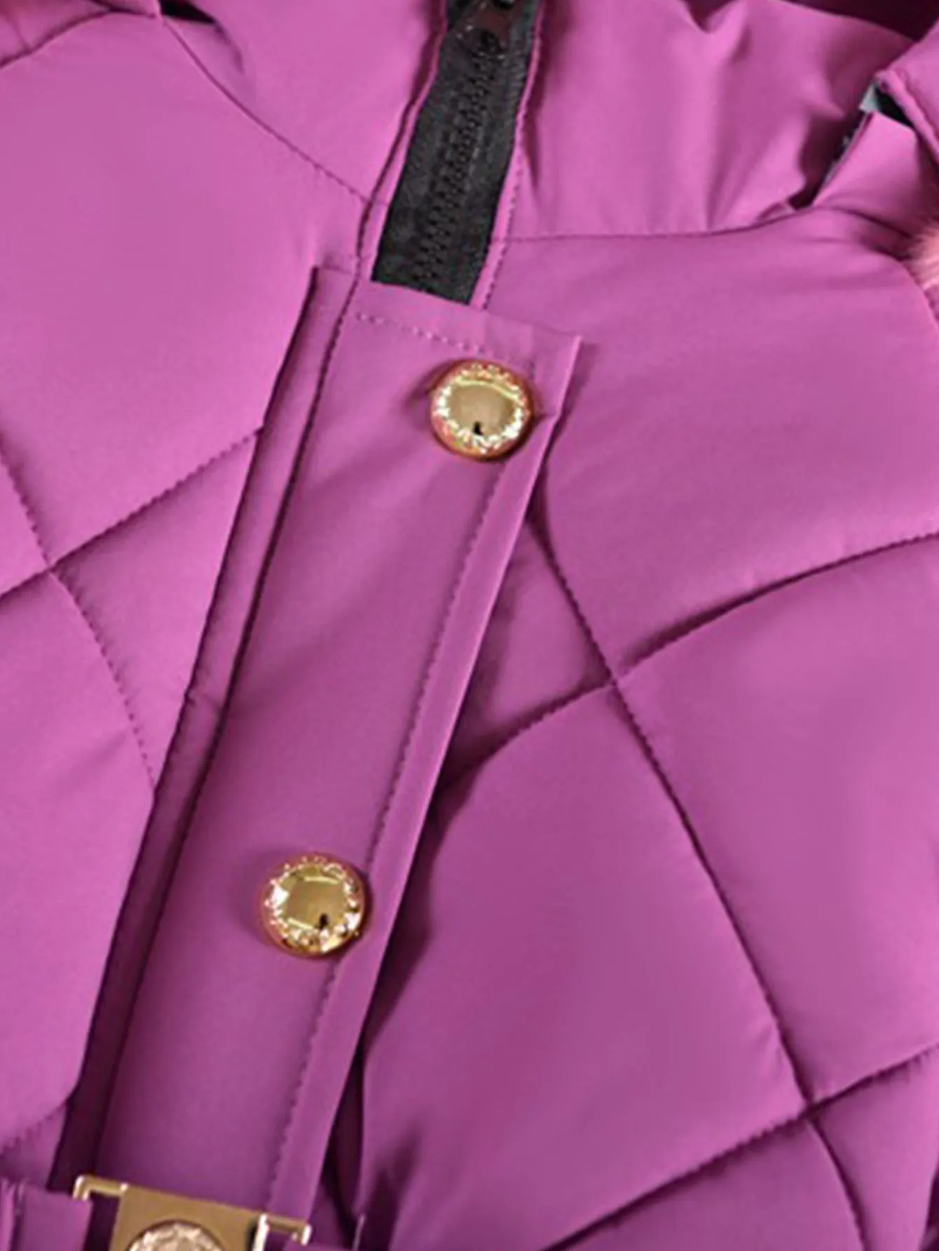 Girls' hooded fleece thickened outdoor cotton coat