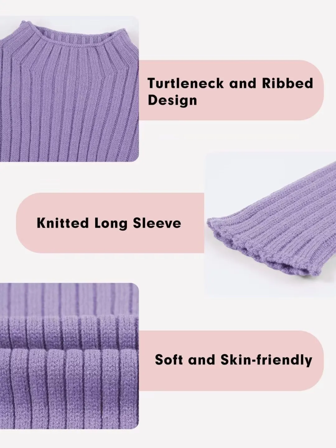 Girls Turtleneck Sweater Kids Casual Long Sleeve Knitted Slim Fit Pullover Tops 7-15 Years