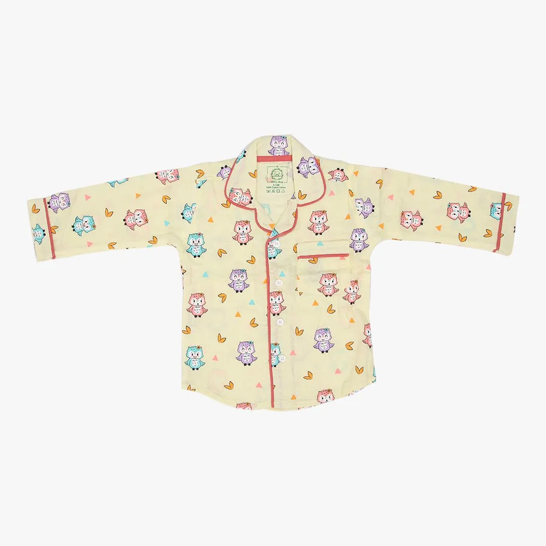 Happy Owl - Muslin Full Sleeve Sleep Suit for babies and kids (Unisex)