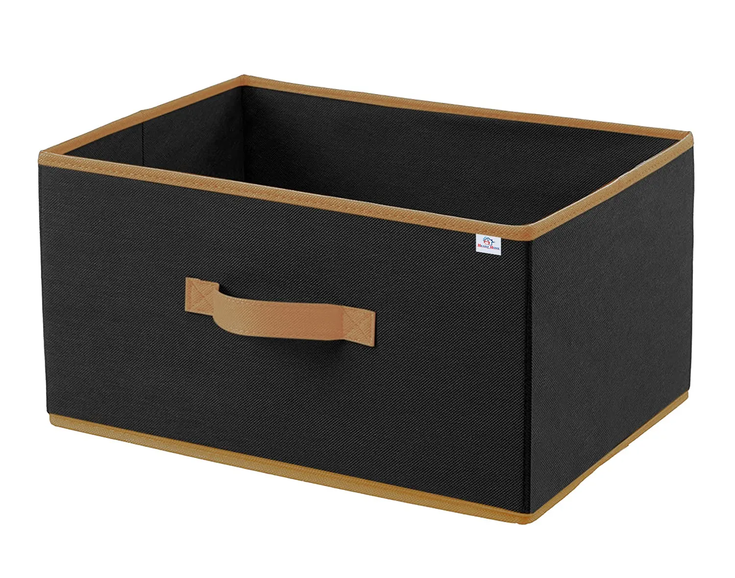 Heart Home Multipurposes Rectangular Flodable Storage Box, Drawer Storage and Cloth Organizer, Pack of 2 (Black & Brown)-HS40HEARTH23926