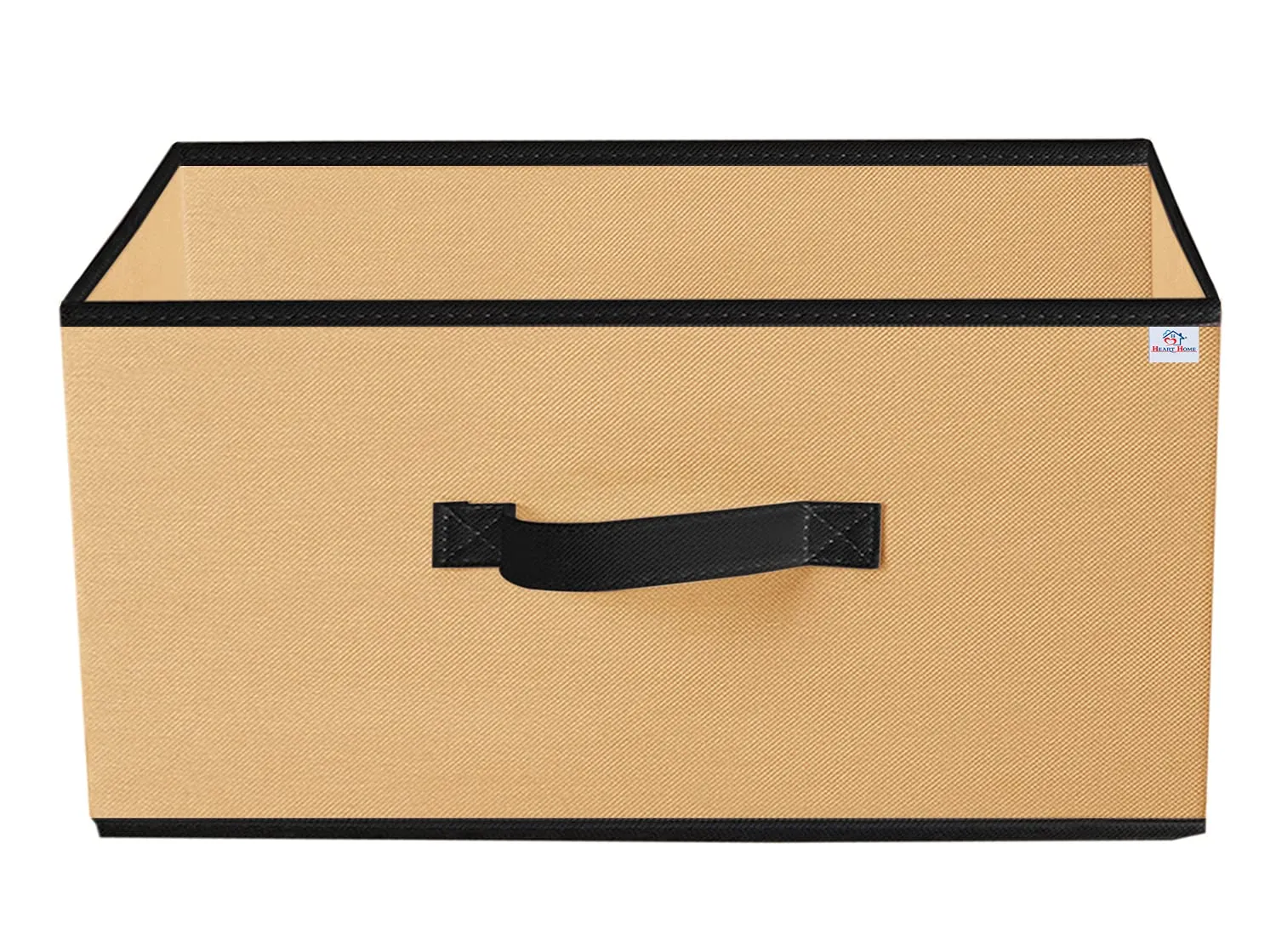 Heart Home Multipurposes Rectangular Flodable Storage Box, Drawer Storage and Cloth Organizer, Pack of 4 (Grey & Brown)-HS40HEARTH23932