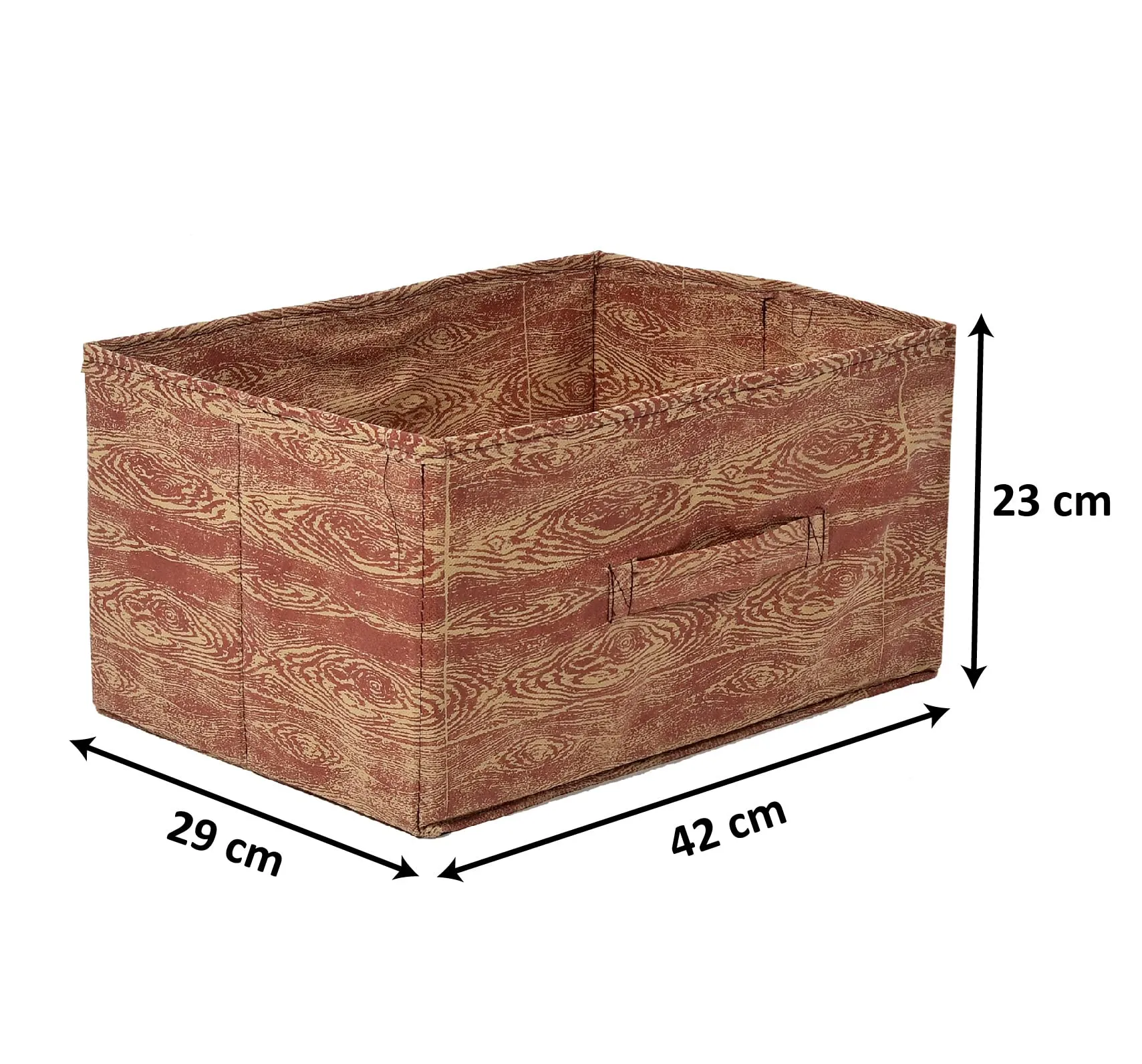 Heart Home Wooden Design Multipurposes Rectangular Flodable Storage Box, Drawer Storage and Cloth Organizer (Maroon Brown)-44HH0588